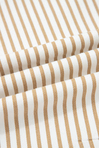 Khaki & White Striped Barrel Jeans