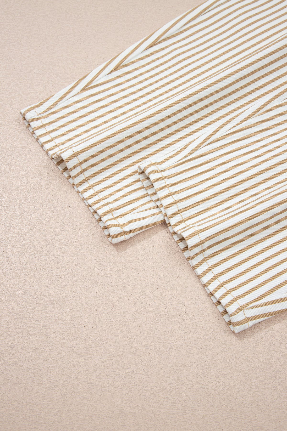 Khaki & White Striped Barrel Jeans