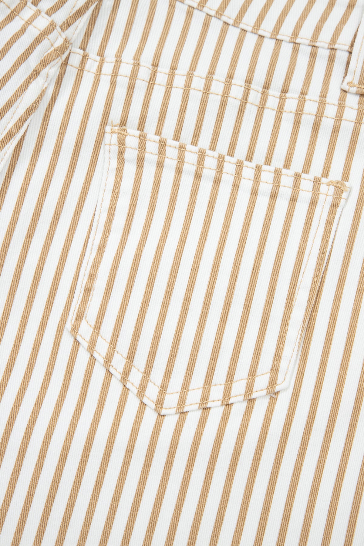 Khaki & White Striped Barrel Jeans