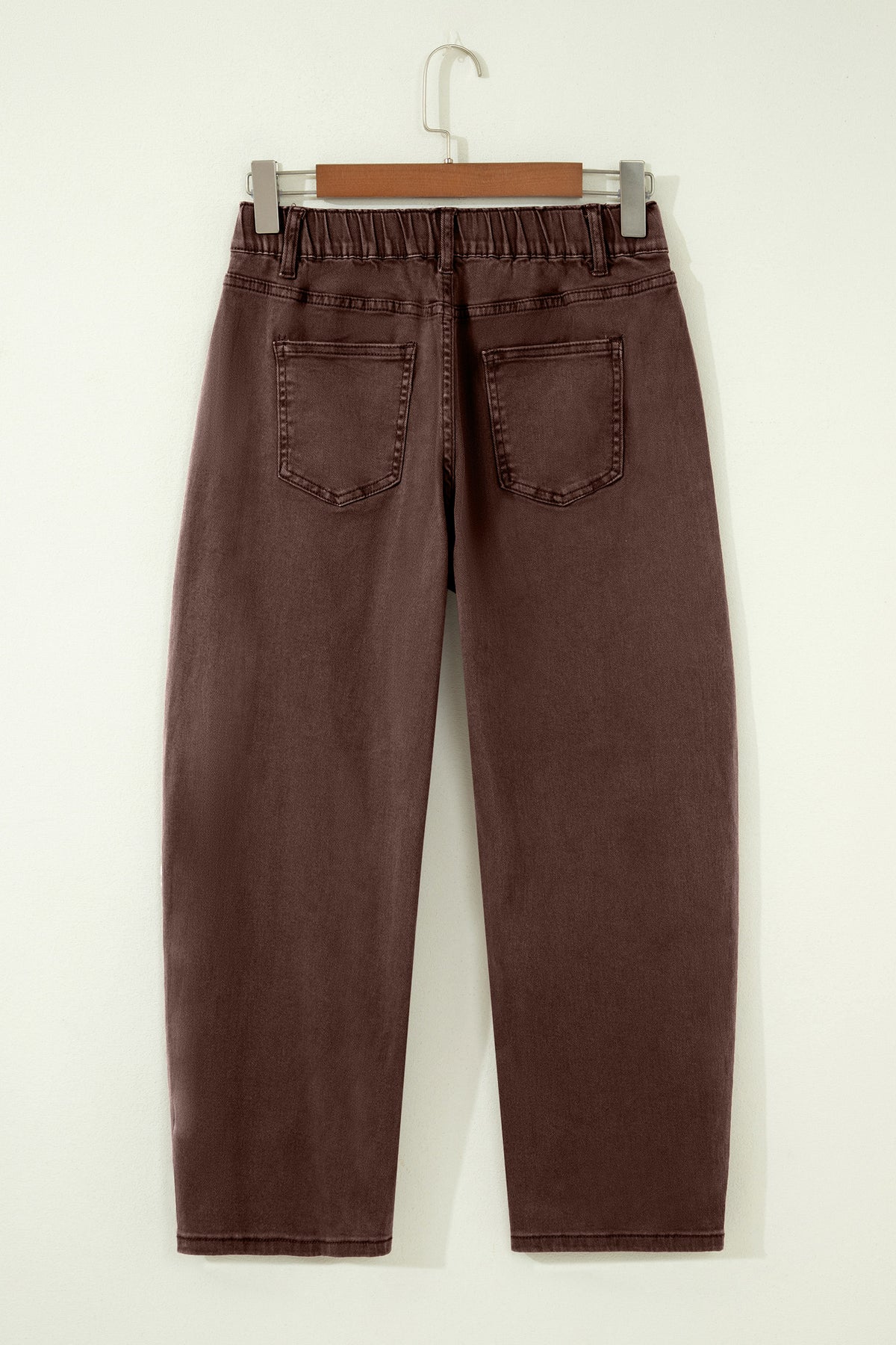 Midrise Relaxed Barrel (Coffee) w/Front Patch Pockets