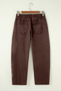 Midrise Relaxed Barrel (Coffee) w/Front Patch Pockets