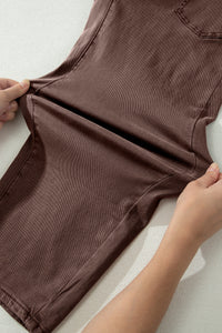 Midrise Relaxed Barrel (Coffee) w/Front Patch Pockets
