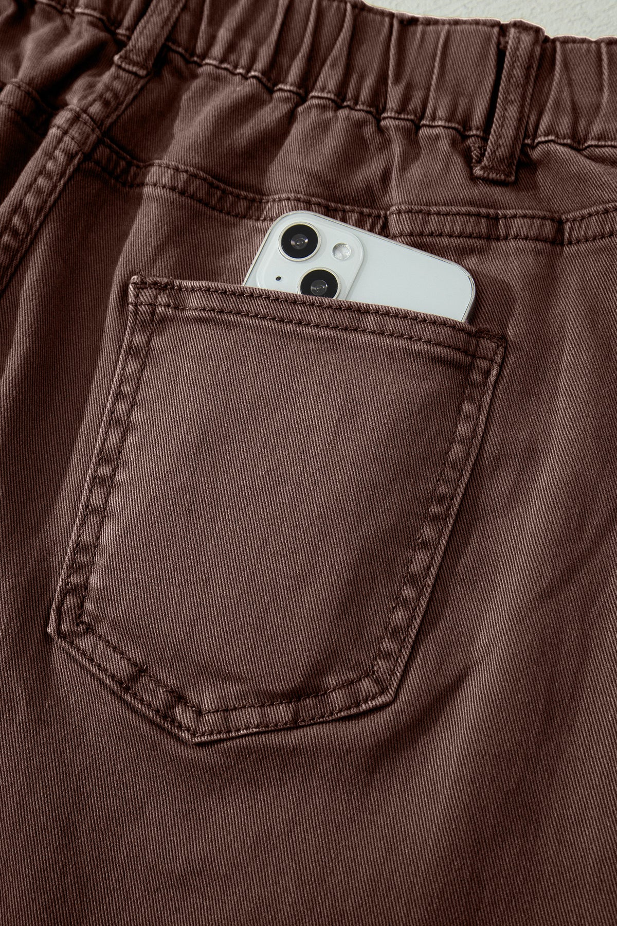 Midrise Relaxed Barrel (Coffee) w/Front Patch Pockets