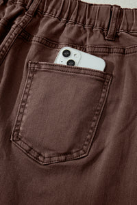 Midrise Relaxed Barrel (Coffee) w/Front Patch Pockets