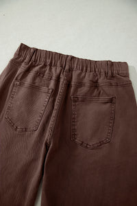 Midrise Relaxed Barrel (Coffee) w/Front Patch Pockets