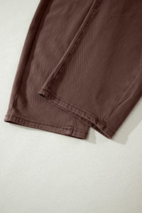 Midrise Relaxed Barrel (Coffee) w/Front Patch Pockets
