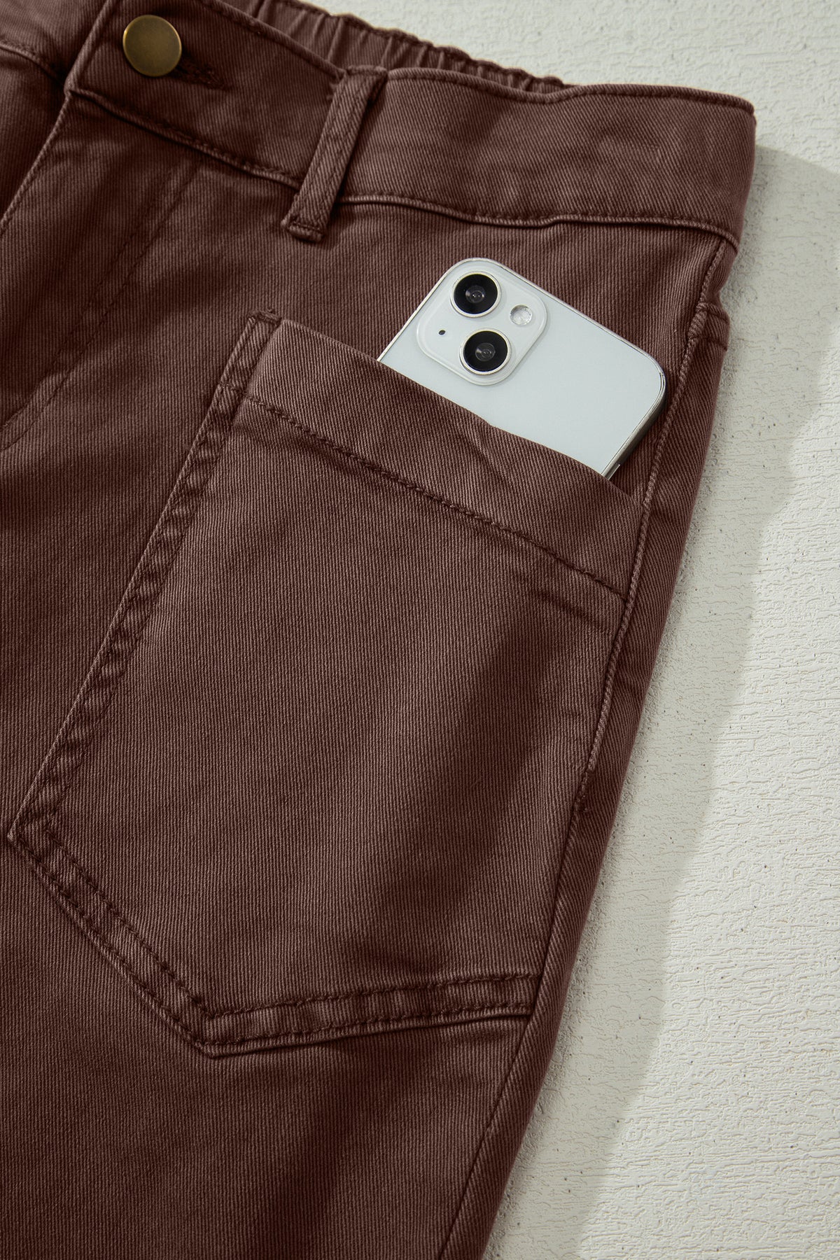 Midrise Relaxed Barrel (Coffee) w/Front Patch Pockets