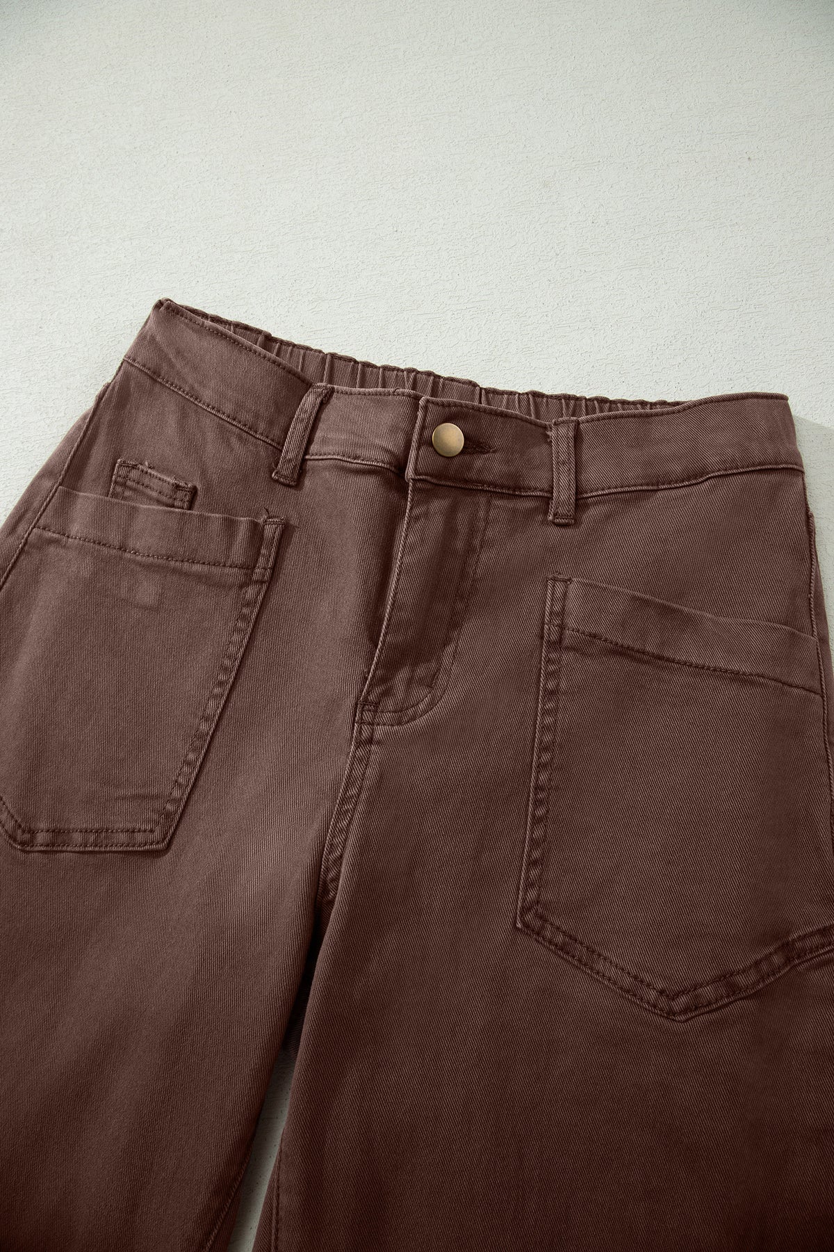 Midrise Relaxed Barrel (Coffee) w/Front Patch Pockets