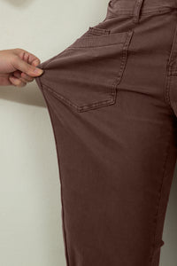 Midrise Relaxed Barrel (Coffee) w/Front Patch Pockets