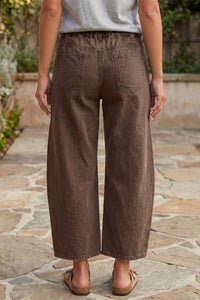 Midrise Relaxed Barrel (Coffee) w/Front Patch Pockets