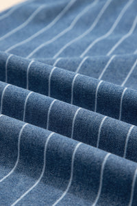 Janie Striped, Pleated Drawstring Waist Extra-Wide Leg Jeans