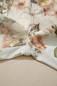 Autumn Floral & Birds High Waist, Wide Leg Jeans w/Partial Elastic Waistband