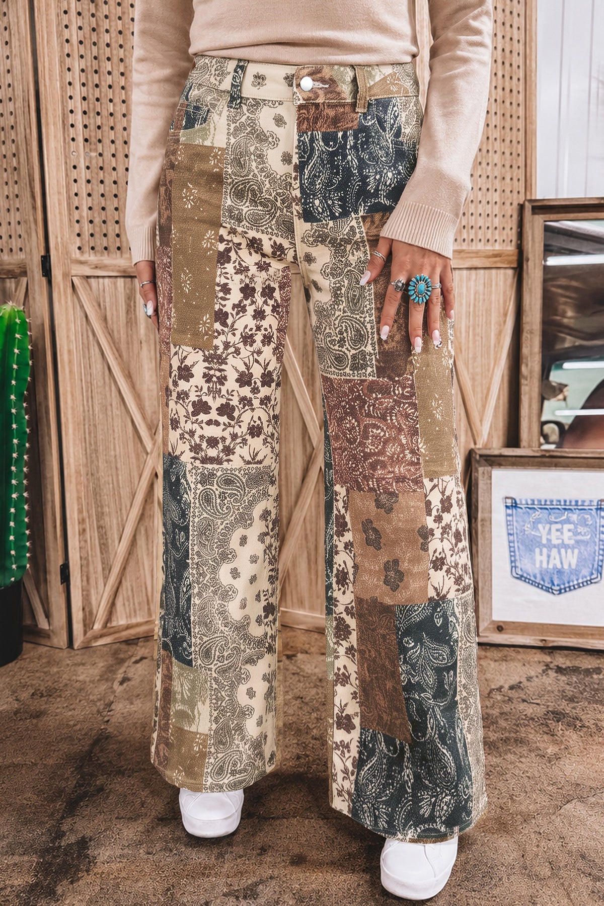 Boho & On The Go Printed Patchwork Jeans