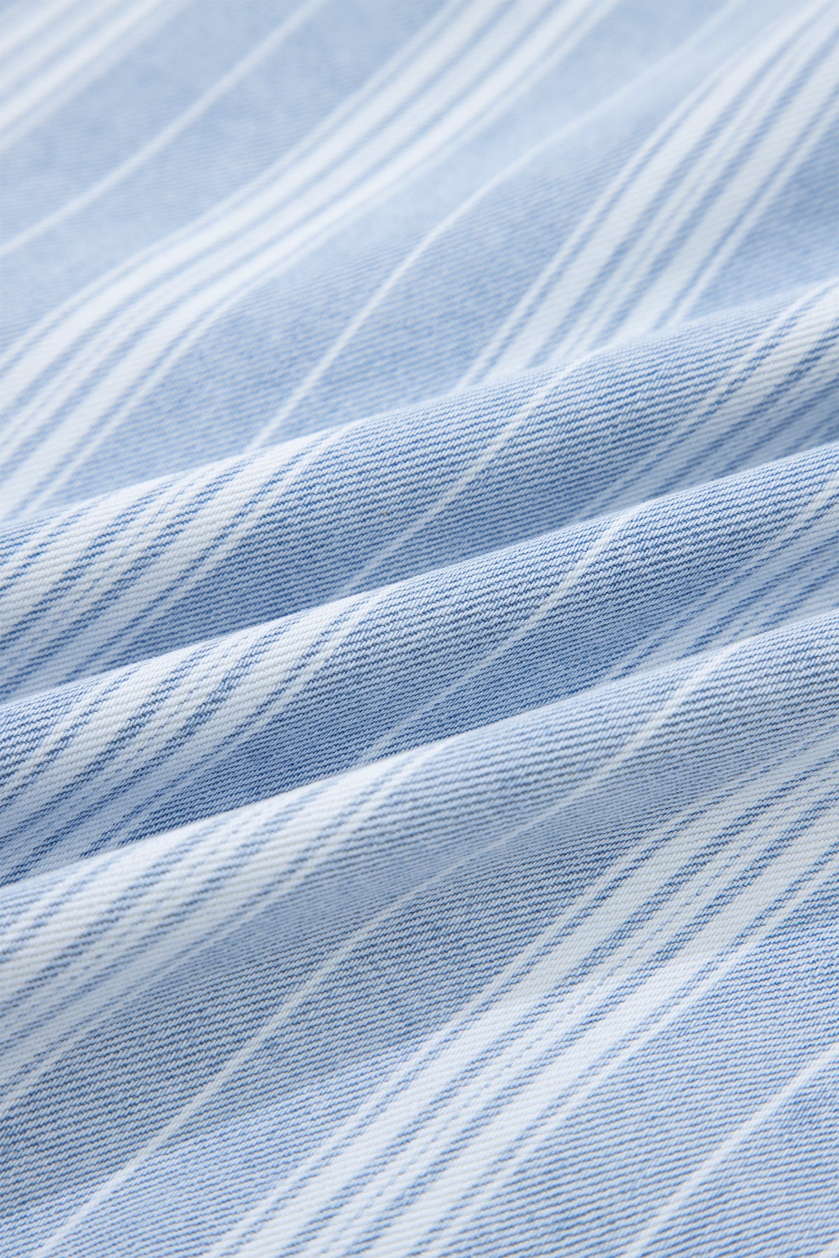 Blue & White Striped Mid-Weight Denim Shacket