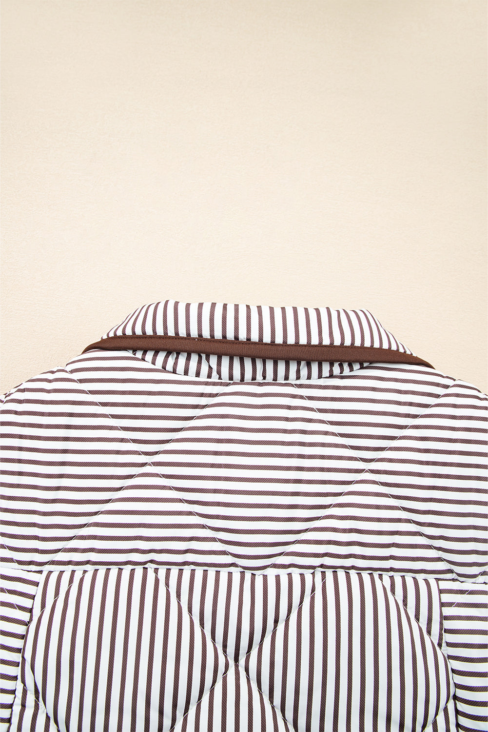 Jane (Brown) Striped Quilted Sleeveless Vest