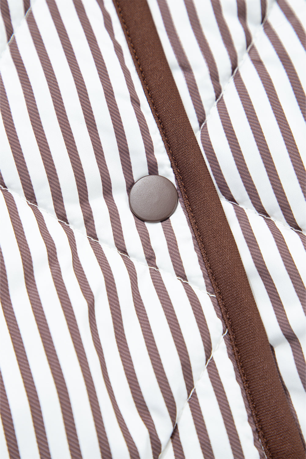 Jane (Brown) Striped Quilted Sleeveless Vest