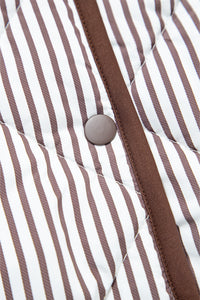 Jane (Brown) Striped Quilted Sleeveless Vest