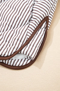 Jane (Brown) Striped Quilted Sleeveless Vest