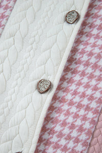 Textured Patchwork (Pink) Loose-Fitting Jacket