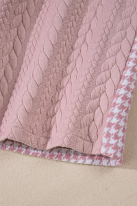 Textured Patchwork (Pink) Loose-Fitting Jacket