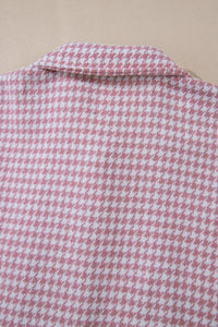 Textured Patchwork (Pink) Loose-Fitting Jacket