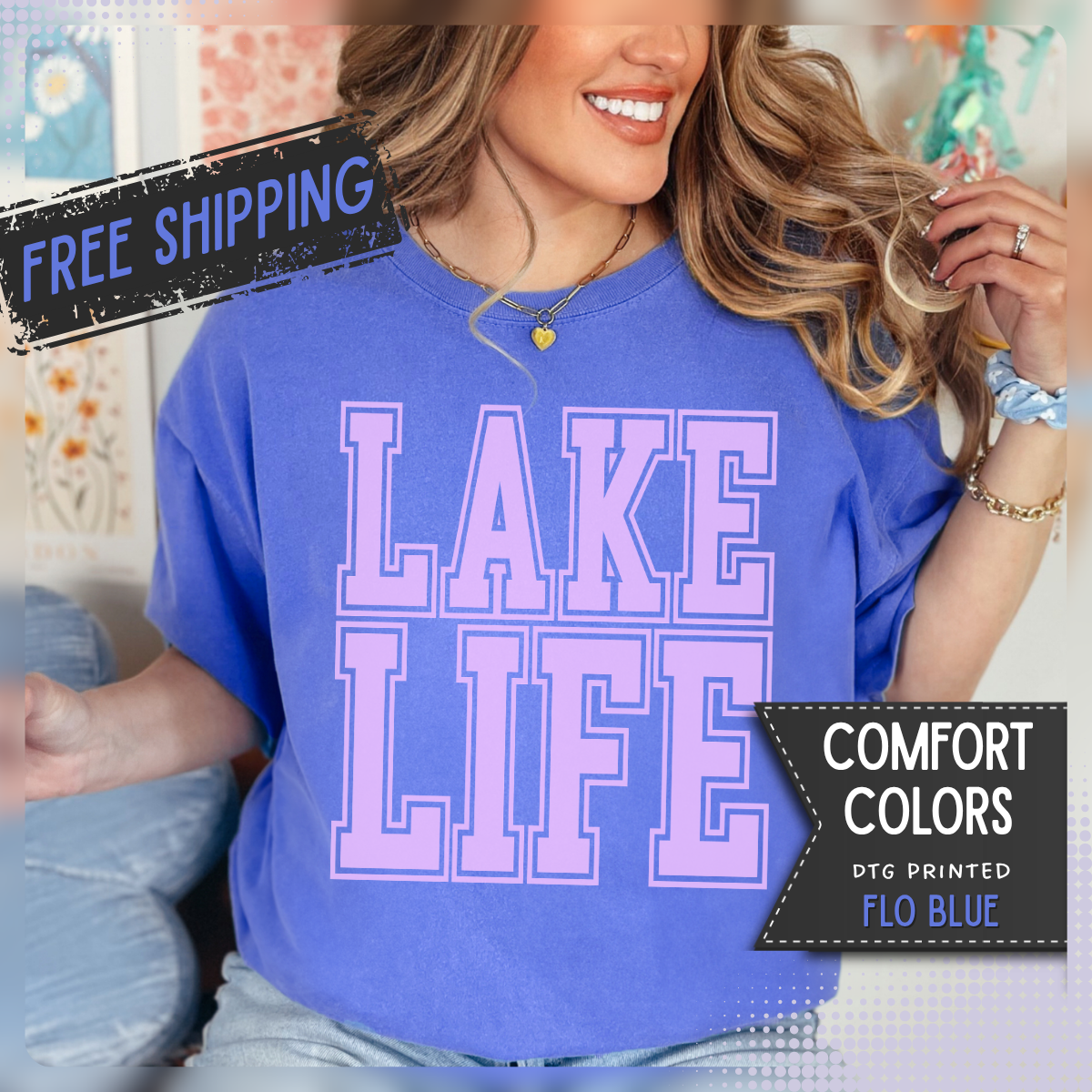 Lake Life - Comfort Colors | Trendy Men's & Women's T-Shirt. Direct to Garment. Printed & Shipped in the USA. Unisex Sizes.
