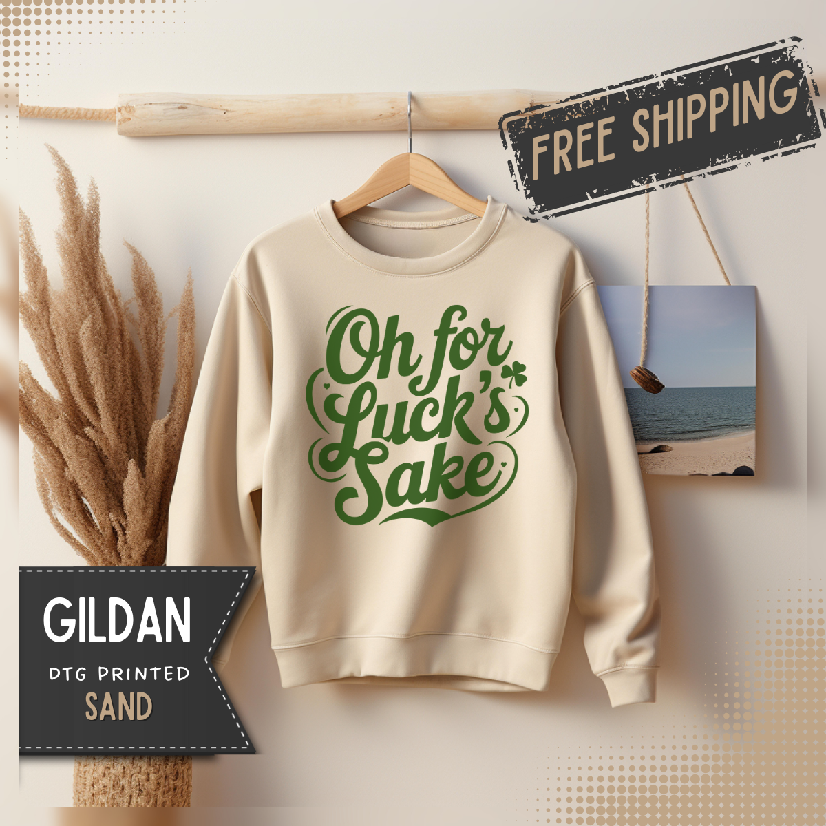 Oh For Luck's Sake – Gildan Heavy Blend | Trendy Women’s and Men's Soft Sweatshirt. Direct to Garment. Printed & Shipped in the USA. Unisex Sizes.