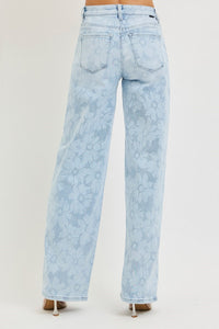 Floral Print High Rise Baggy RISEN Jeans
