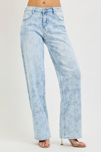Floral Print High Rise Baggy RISEN Jeans