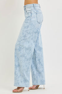 Floral Print High Rise Baggy RISEN Jeans