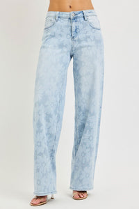Floral Print High Rise Baggy RISEN Jeans