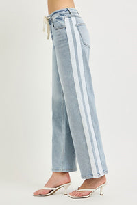 Linda Light Wash RISEN Jeans w/ Stripe Detail & Drawstring