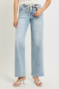 Linda Light Wash RISEN Jeans w/ Stripe Detail & Drawstring