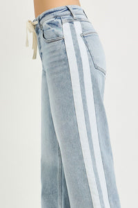 Linda Light Wash RISEN Jeans w/ Stripe Detail & Drawstring