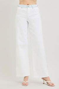 Tamara Loose-Fit RISEN (White) Jeans with Adjustable Striped Waistband