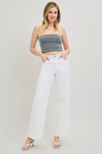 Tamara Loose-Fit RISEN (White) Jeans with Adjustable Striped Waistband