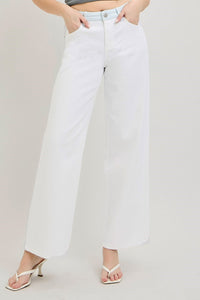 Tamara Loose-Fit RISEN (White) Jeans with Adjustable Striped Waistband