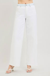 Tamara Loose-Fit RISEN (White) Jeans with Adjustable Striped Waistband