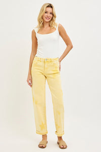 Boyfriend Star (Yellow) Faded-Wash RISEN Jeans