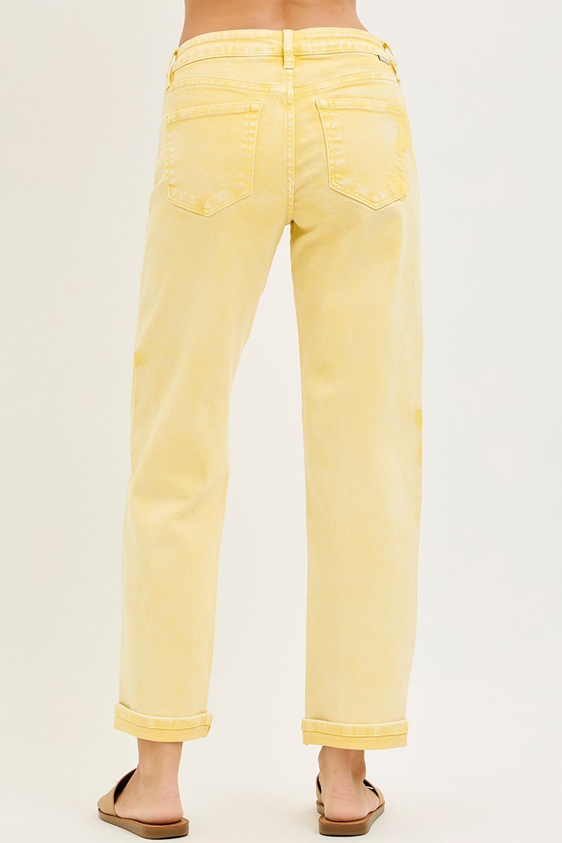 Boyfriend Star (Yellow) Faded-Wash RISEN Jeans