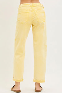 Boyfriend Star (Yellow) Faded-Wash RISEN Jeans