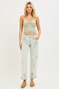 Boyfriend Star (Green) Faded-Wash RISEN Jeans