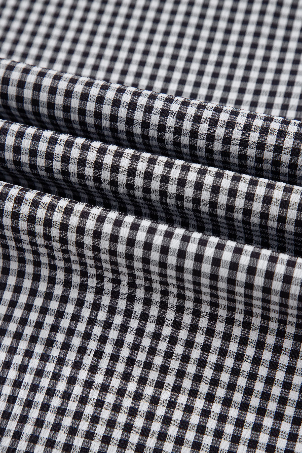 Black Checkered Bell, Bow-Sleeve Top