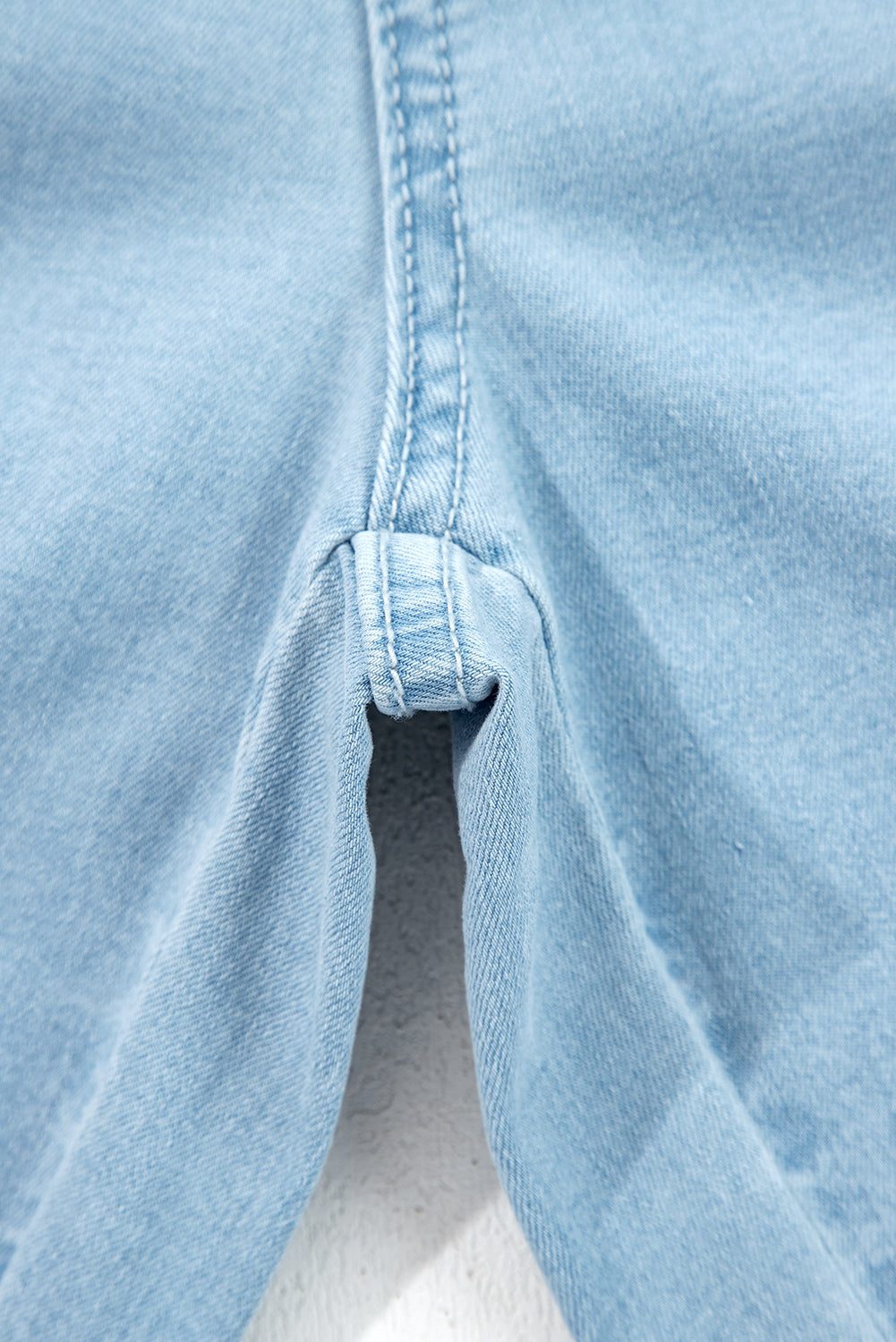 Jackie (Light) Elastic-Waist Ruffled Wide-Leg Denim Jeans