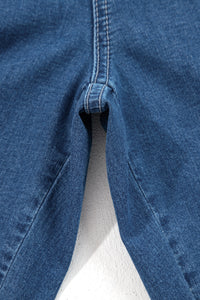 Jackie (Dark) Elastic-Waist Ruffled Wide-Leg Denim Jeans