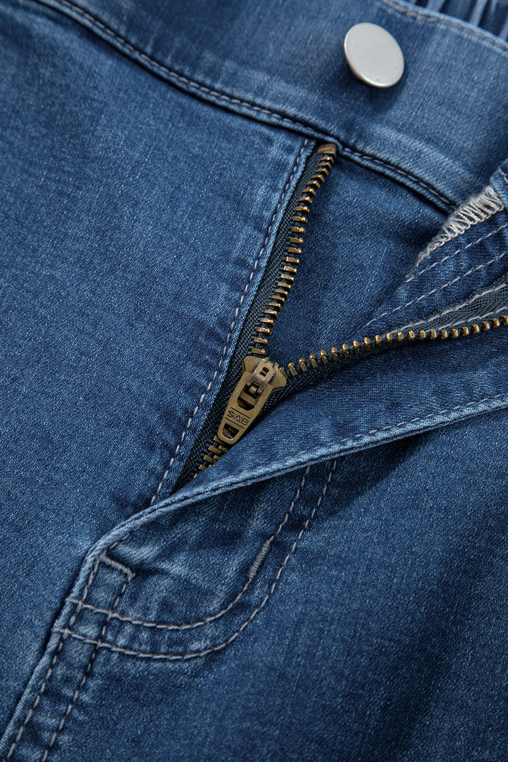 Jackie (Dark) Elastic-Waist Ruffled Wide-Leg Denim Jeans