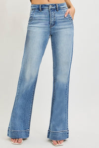 Shannon Tummy Control RISEN (Medium Wash) Wide Leg Jeans with Wide Hem