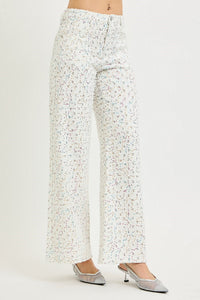 Life Of The Party RISEN High Rise Wide Leg Jeans w/Sequins