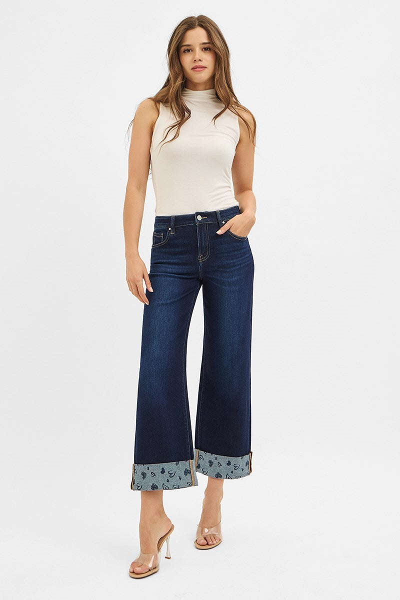 Love Bomb RISEN Cropped Dark Wash Jeans