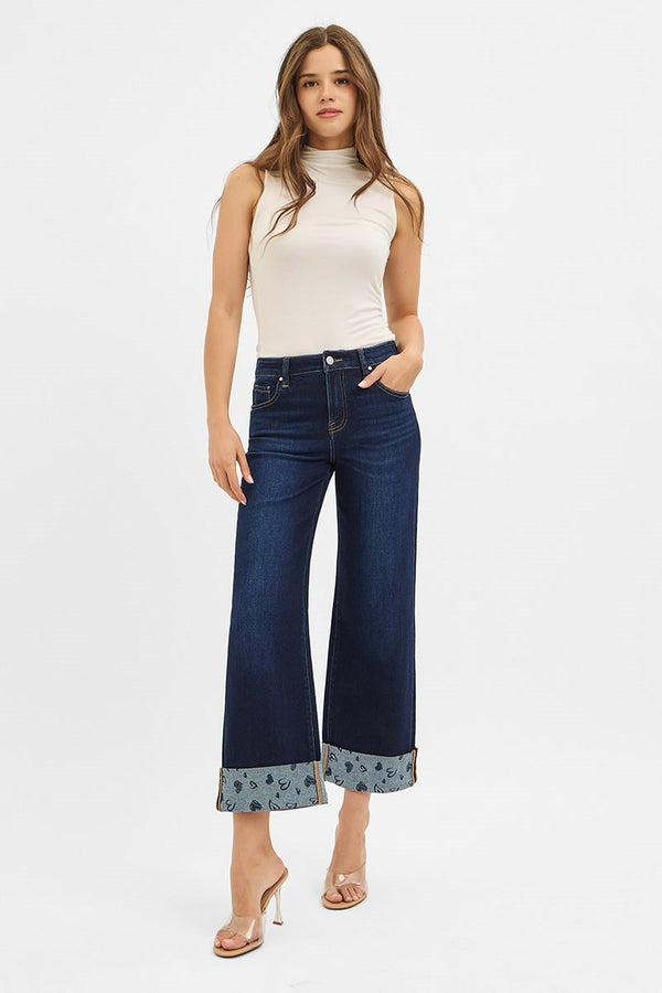 Love Bomb RISEN Cropped Dark Wash Jeans